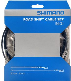 Shimano Road Gear Cable Set With Steel Inner Wire - 