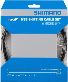 Shimano Mtb Gear Cable Set For Rear Only Stainless Steel Inner Black - 