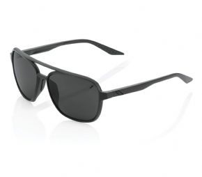 100% Kasia Sunglasses Matte Black/Black Mirror Lens