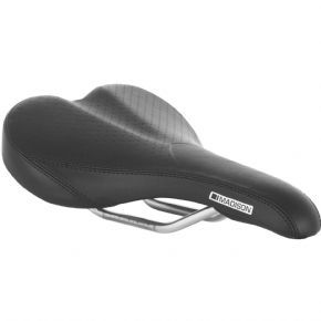 Madison Flux Classic Short Saddle Black - PU material is hard wearing yet offers great grip for bare skin or gloves